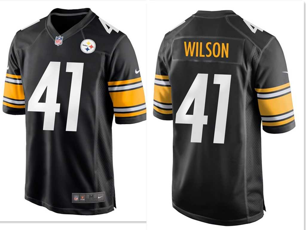 Men%27s Pittsburgh Steelers #41 Payton Wilson Black Replica Home Stitched Jersey Dzhi